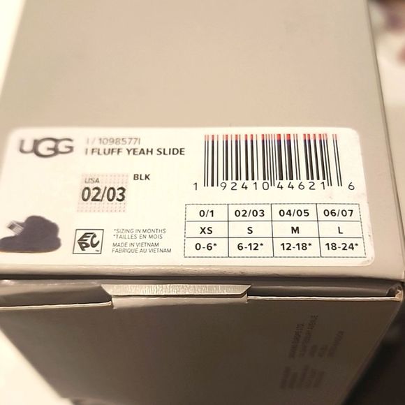 Ugg Fluff Yeah Infant Slides- Black - Picture 8 of 8